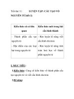 Tiết thứ 11: LUYỆN TẬP: CẤU TẠO VỎ NGUYÊN TỬ(tiết 2) pptx