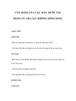 CÂN BẰNG CỦA VẬT RẮN DƯỚI TÁC DỤNG CỦA BA LỰC KHÔNG SONG SONG ppt