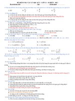 ĐỀ KIỂM TRA VẬT LÝ HỌC KỲ I pdf