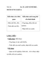 Tiết 56: Bài 33: AXIT SUNFURIC. MUỐI SUNFAT(tiết 2) potx