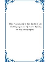 Đề tài: Phân tích cơ hội và thách thức đối với xuất khẩu hàng nông sản của Việt Nam vào thị trường EU trong giai đoạn hiện nay ppt