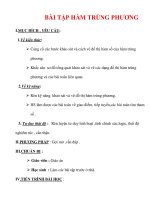 Giáo án Toán 12 ban cơ bản : Tên bài dạy : BÀI TẬP HÀM TRÙNG PHƯƠNG pps