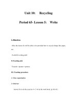 Unit 10:Recycling WritePeriod 65- Lesson 5 potx