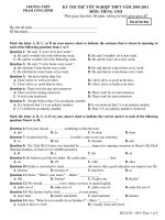 KỲ THI THỬ TÔT NGHIỆP THPT NĂM 2010-2011 MÔN: TIẾNG ANH - Mã đề thi 064 ppt