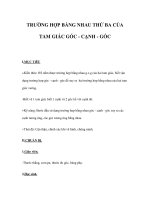 TRƯỜNG HỢP BẰNG NHAU THỨ BA CỦA TAM GIÁC GÓC - CẠNH - GÓC pptx