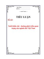 Tiểu luận: Xuất khẩu chè - hướng phát triển quan trọng của ngành chè Việt Nam docx