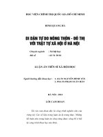 Di dân tự do nông thôn đô thị với trật tự xã hội ở Hà Nội