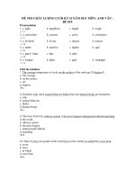 ĐỀ THI CHẤT LƯỢNG CUỐI KỲ II NĂM 2011 MÔN: ANH VĂN ĐỀ 019 ppsx