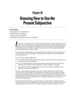 Giáo trình động từ tiếng Pháp - Part V Considering Your Mood: Subjunctive or Not - Chapter 20 doc