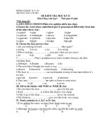 ĐỀ KIỂM TRA HỌC KỲ II Môn:Tiếng Anh - TRƯỜNG THCS VÕ TRỨ potx