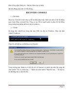 Bộ môn Mạng máy tính và Viễn thông - RECOVERY CONSOLE pptx