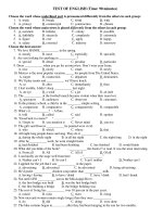 TEST OF ENGLISH (Time: 90 minutes) pdf