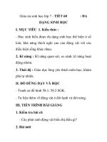Giáo án sinh học lớp 7 - TIẾT 60 DẠNG SINH HỌC ppsx