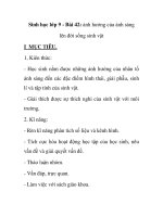 Sinh học lớp 9 - Bài 42: ảnh hưởng của ánh sáng lên đời sống sinh vật doc