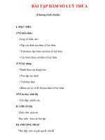 Giáo án Toán 12 ban cơ bản : Tên bài dạy : BÀI TẬP HÀM SỐ LUỸ THỪA docx