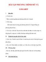Giáo án Toán 12 ban cơ bản : Tên bài dạy : BÀI TẬP PHƯƠNG TRÌNH MŨ VÀ LOGARIT pptx