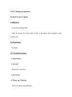 Unit 2: Making arrangements - Period 9: Lesson 2: Speak pps