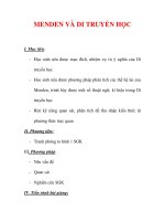 Giáo án Sinh học lớp 9 : Tên bài dạy : MENDEN VÀ DI TRUYỀN HỌC pps