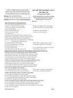 ĐỀ THI THỬ ĐẠI HỌC LẦN X Môn Tiếng Anh docx