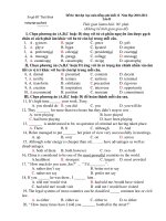Đề thi thử đại học môn tiếng anh khối 12 Năm Học 2010-2011 Lần II pptx