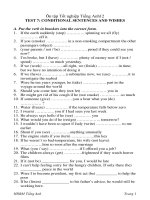 Ôn tập Tốt nghiệp Tiếng Anh12 - TEST 7: CONDITIONAL SENTENCES AND WISHES pptx