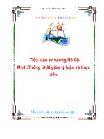 Tiểu luận tư tưởng Hồ Chí Minh:Thống nhất giữa lý luận và thực tiễn ppsx