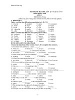 ĐỀ THI THỬ ĐẠI HỌC LẦN 21 - Mã đề thi số 001 ppt