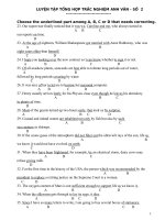 LUYỆN TẬP TỔNG HỢP TRẮC NGHIỆM ANH VĂN - SỐ 2 docx