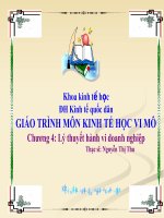 Giáo trình kinh tế vi mô_Chương 4: Lý thuyết về hành vi doanh nghiệp pps