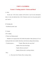 Giáo án Tiếng Anh lớp 10: UNIT 2: CLOTHING Lesson 1: Getting started + Listen and Read doc