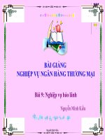 BÀI GIẢNG NGHIỆP VỤ NGÂN HÀNG THƯƠNG MẠI_Bài 9: Nghiệp vụ bảo lãnh pptx