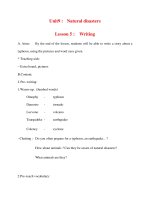 Giáo án Tiếng Anh lớp 10: Unit9 : Natural disasters Lesson 5 :Writing pptx