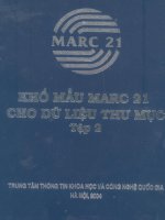 Khổ mẫu MARC 21 cho dữ liệu thư mục tập 2 part 1 ppt