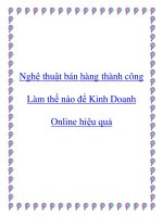 nghệ thuật bán hàng thành công làm thế nào để kinh doanh online hiệu quả