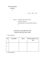 MẪU DANH SÁCH CÁC ĐỊA ĐIỂM MUA BÁN NGOẠI TỆ TIỀN MẶT VỚI CÁ NHÂN doc