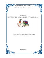 BÀI GIẢNG PHƯƠNG PHÁP LUẬN NGHIÊN CỨU KHOA HỌC doc