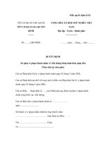 MẪU QUYẾT ĐỊNH Xử phạt vi phạm hành chính về viễn thông bằng hình thức phạt tiền (Theo thủ tục đơn giản) ppsx