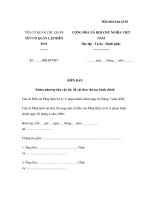 MẪU BIÊN BẢN Khám phương tiện vận tải, đồ vật theo thủ tục hành chính ppt