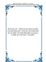 Đè tài báo cáo: “ Phân tích nội dung của kiểm soát kênh phân phối. Trình bày tiêu chuẩn đánh giá các thành viên kênh phân phối của công ty cổ phần sữa Việt Nam ( Vinamilk)” ppsx