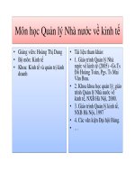 Môn học Quản lý Nhà nước về kinh tế• • • ppsx