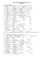 Đề thi mẫu Đại học năm 2011 Môn: Anh Văn Mẫu đề 020 docx