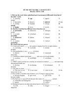 ĐỀ THI THỬ ĐẠI HỌC, CAO ĐẲNG SỐ 2 Môn thi: TIẾNG ANH pptx