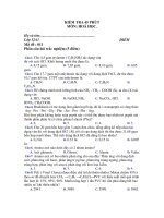 KIỂM TRA 45 PHÚT MÔN: HOÁ HỌC Lớp 12A1 Mã đề : 011 ppsx