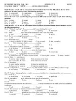 ĐỀ THI THỬ ĐẠI HỌC 2010__2011 SPEED UP I IOE 02 doc