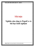 nghiên cứu công ty pepsico và bài học kinh nghiệm