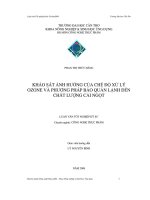 Khảo sát ảnh hưởng của chế độ xử lý ozone và phương pháp bảo quản lạnh đến chất lượng cải ngọt