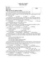 KIỂM TRA 45 PHÚT MÔN: HOÁ HỌC Mã đề : 001 pps