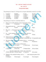 ĐỀ 1 : THI TRẮC NGHIỆM TUYỂN SINH Môn : ANH VĂN pptx