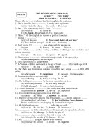 THE EXAMINATION ( 2010-2011 ) SUBJECT : ENGLISH 12 - DE: L09 pps