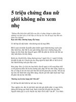 5 triệu chứng đau nữ giới không nên xem nhẹ doc